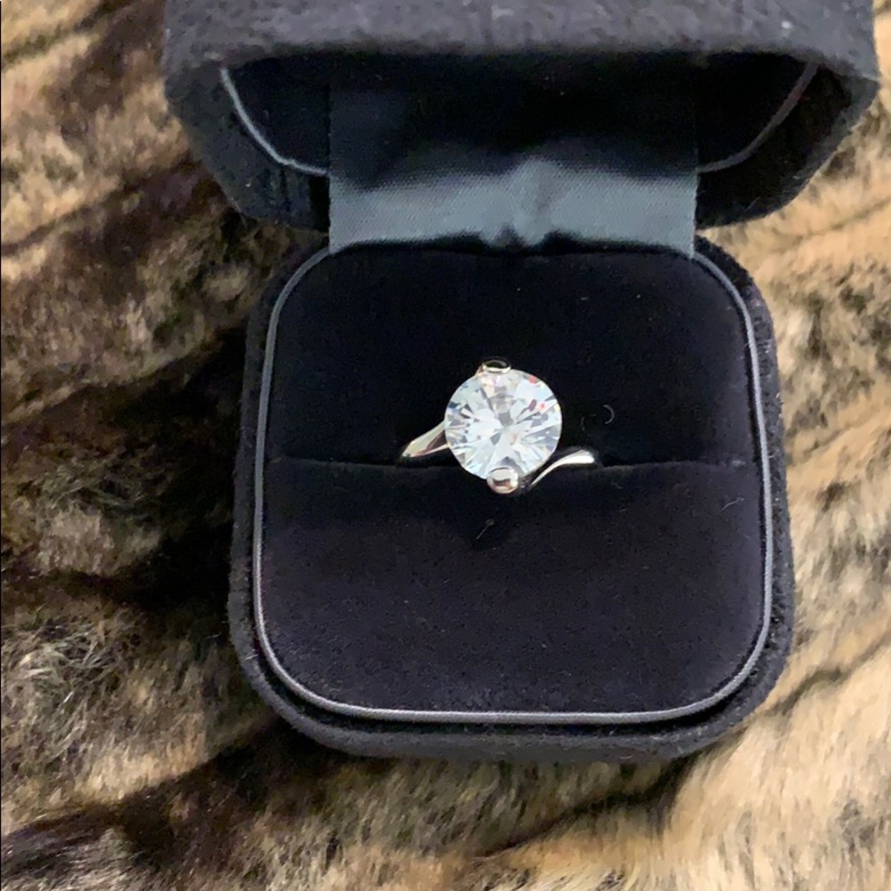 A SET - CZ solitaire ring & solitaire necklace-Ring Size 7- Necklace 16” A53/A58 - Picture 4 of 13